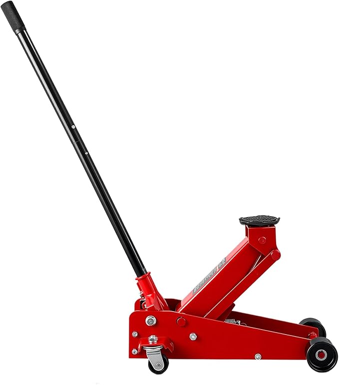 VEVOR 3 Ton Low Profile Floor Jack, Steel Racing Floor Jacks with Single Piston Quick Lift Pump, Hydraulic Trolley Car Jack for Sport Utility Vehicle, SUVs, Pickups, Lifting Range 5.1"-19.7"