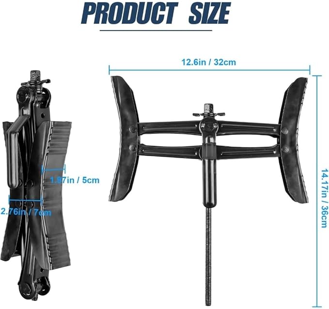 Gotuvs Wheel Chock X Shaped RV Chocks Stabilizer for Travel Trailer,Anti-Move Tire Wheel Chock with Accessories-Pair Accessories Wrench Adjustable 3.5"-10.5" （2 Pack） Black