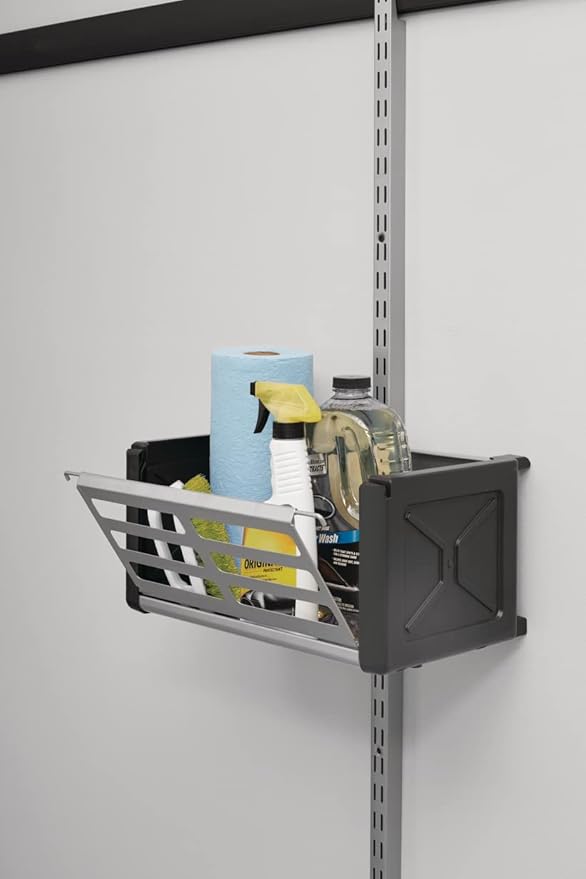 Rubbermaid FastTrack Rail Access Bin Garage Organization Bin for Sports Equipment/Gardening Supplies/Shed/Home/Garage/Item Storage