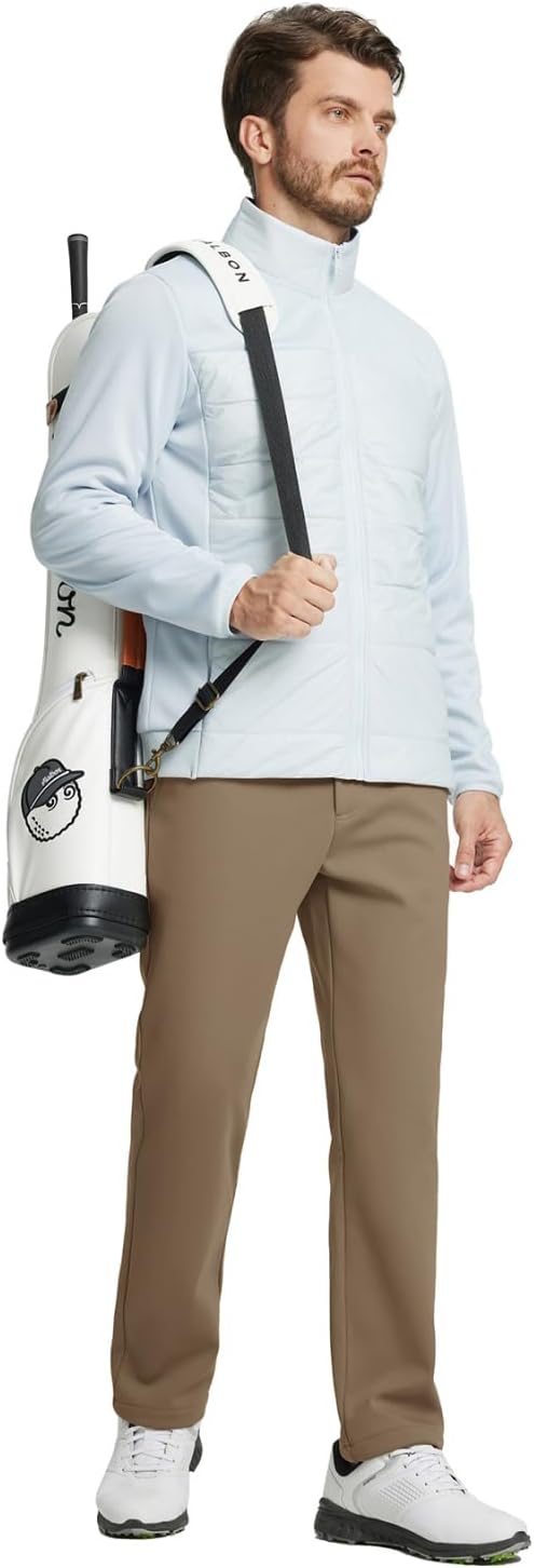 M MAELREG Golf Fleece Lined Pants Men Softshell Water-Resistant Workout Casual Outdoor Hiking Insulated Winter Pants for Men