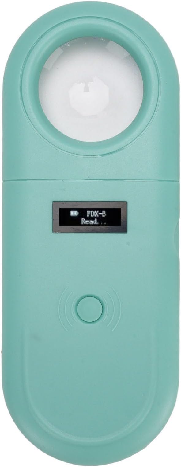 Low Frequency Animal Chip Scanner with Magnifying Glass and LED Light - Lightweight for Pet Identification - 30 Sets Data Storage