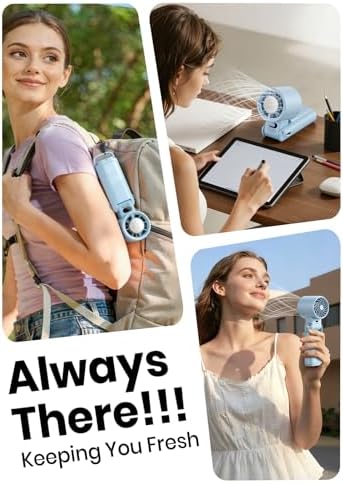 Portable Handheld Turbo Fan, 1-199 Speed Adjustable, Blue
