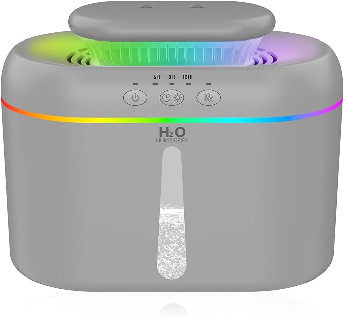 2L humidifiers for bedroom humidifier Home Ultra-Quiet 28 dB Quiet Supersized Cool Mist Air Humidifier for Baby Nursery，Dual Nozzie，Easy to Clean & Fill, 7 Color NightLight