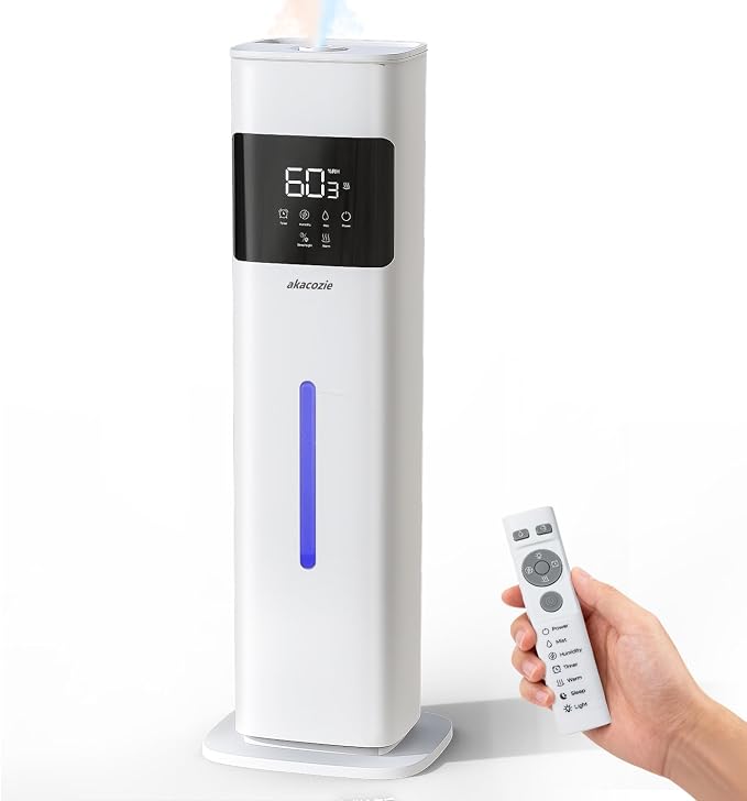 Warm & Cool Mist Humidifiers for Bedroom, Top-Fill Humidifier Large Room with Essential Oil Diffuser, Large Room Humidifiers for Home Baby Nursery Office Plants, White