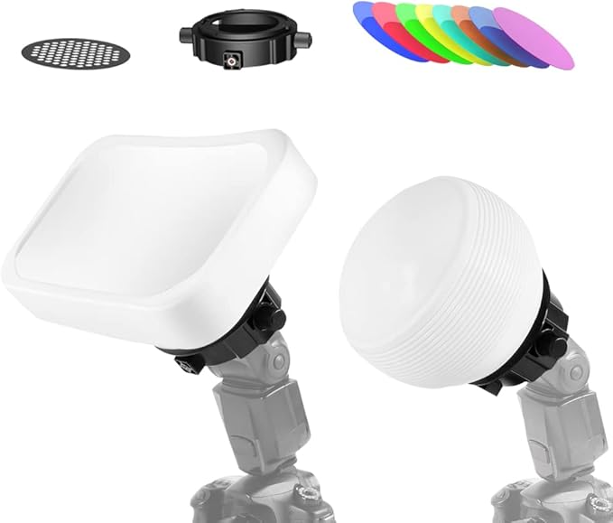 Photography Lighting Flash Diffuser Set, LENSGO Professional Flash Kit Flash