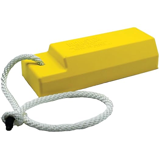 Checkers 18" Airplane Chocks, Aviation Wheel Chocks for Small to Mid-Sized Aircraft, One Tire Chock with Rope Lanyard, Durable Lightweight Urethane, Yellow, AC3518-S