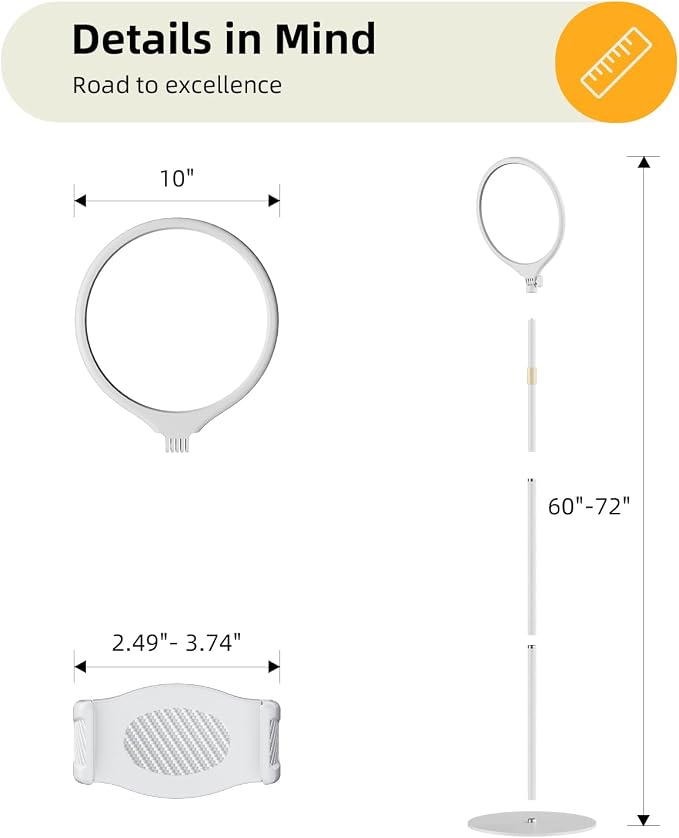 10.5" Ring Light with Stand and Phone Holder