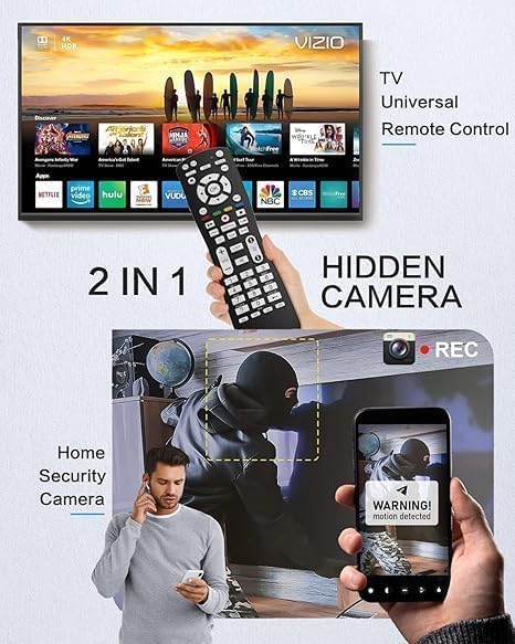 TV Remote Camera 2 in 1 Use WiFi HD 1080P Hidden Camera TV Remote Spy Camera