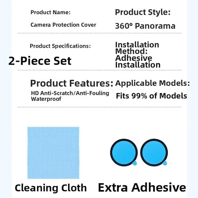 Car Camera Lens Protector, Car 360 Panoramic Camera Protective Cover, Lens Guard