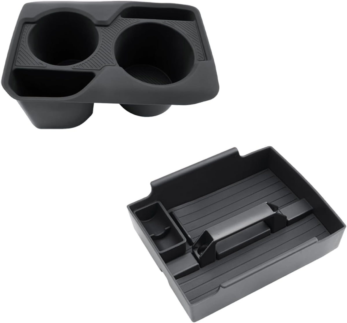 (2Pack) Coleya 2025 2026 K4 Center Console Organizer &Cup Holder for Kia K4 (LX/LXS/EX/GT-Line/GT-Line Turbo), Durable ABS Plastic&Anti-Slip Rubber Console Tray Insert 2026 K4 Accessories