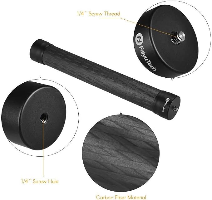 FeiyuTech 10.8" Carbon Fiber Extension Pole – Lightweight, Durable