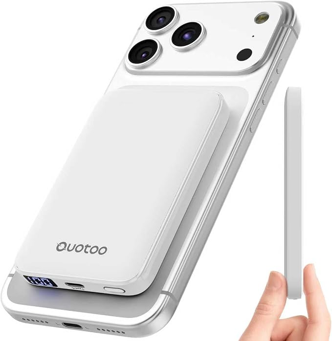 Ouotoo New for Magsafe Portable Charger,5000mAh Power Bank with Type-C 20W PD Fast Charging Travel, Lightweight and Slim, LED Display for Magsafe Battery Pack for iPhone 17/16/15/14/13/12 All Series