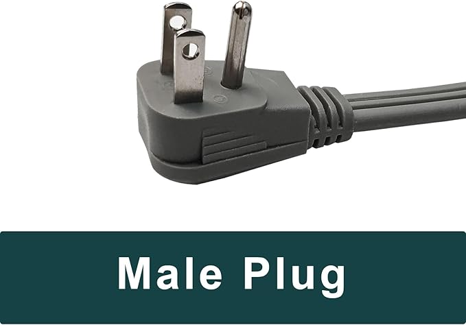 EP 3 Ft Heavy Duty Appliance Extension Cord - 14 Gauge 3 Prong Grounded Cable Wire, Ideal for Air Conditioners, Refrigerators, Microwaves, Washing Machines & More - Indoor Use, Gray