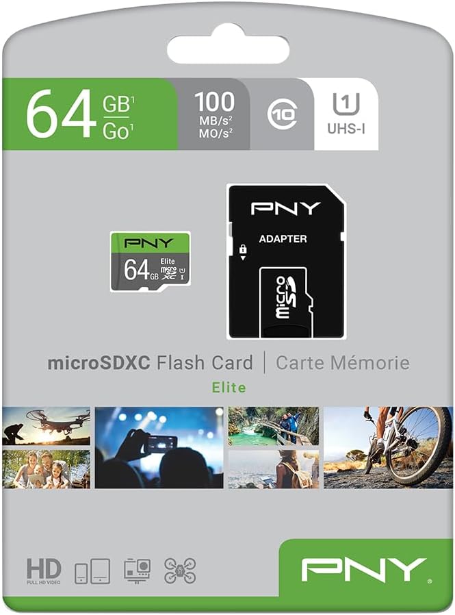 PNY 64GB Elite Class 10 U1 microSDXC Flash Memory Card