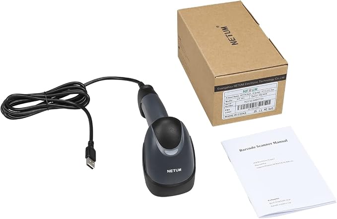 NETUM USB Laser Barcode Scanner, Handheld 1D Wired Bar Code Scanner Scanning