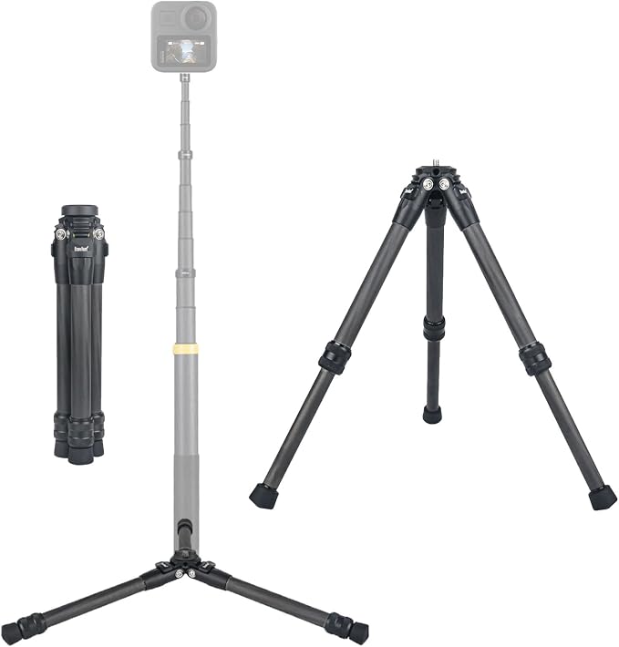 Lightweight Carbon Fiber Mini Tripod, 7/10.5 Inches Sturdy Desktop Tripod