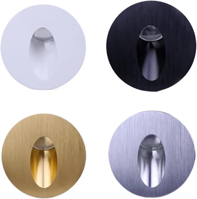 Wall Sconce Lamps Embedded with Mounting Box Round Nightlight for Stair Step Corridor Balcony Luminaire AC85-265V/DC12V(Warm(2700-3500K),1W 12V-24V)