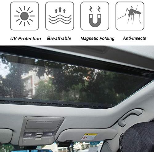 Magnetic Car Sunroof Sun Shade Breathable Mesh, Car roof Cover for Overnight Camping, Quick Install, UV Sun Protection for Moonroof and Side Window