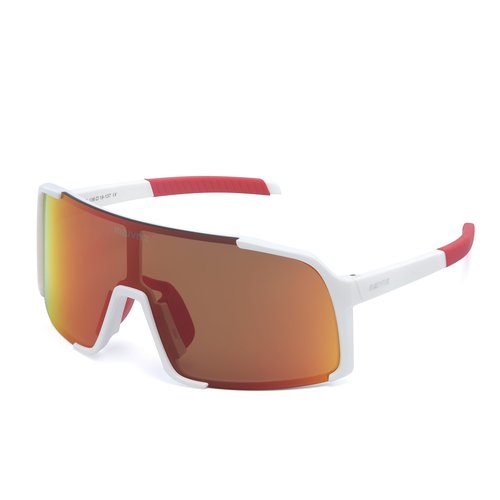 maivnz Baseball Sunglasses for Men Women Youth UV400 Protection Sports Glasses for Cycling Softball Running (White Frame Red Revo)