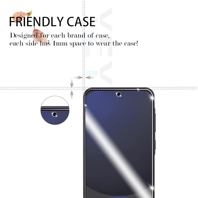 Screen Protector for Samsung Galaxy S24 FE, Tempered Glass for Galaxy S24 FE &