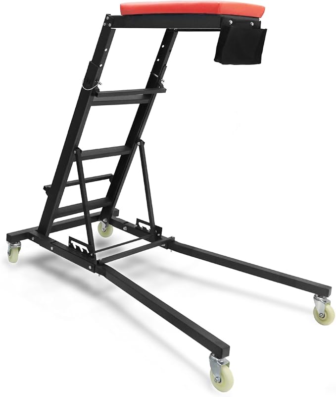 THDUGG Large Topside Creeper 48"-76" Height Range, 400 LBS Capacity Automotive Creeper Top Side Creeper Foldable Car Creeper with 4 Caster Wheels and Padded Deck for Auto Repair Maintenance