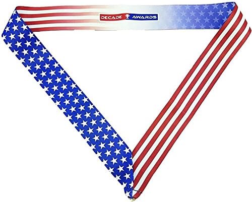 Decade Awards Custom Engraved Patriotic Place Medal - Stars and Stripes Ribbon | 2.75 Inch Wide