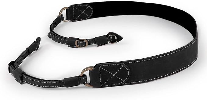 MegaGear Sierra Genuine Full-Grain Leather Camera Strap — Vintage Shoulder &