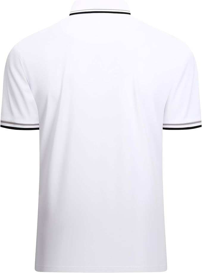 Esabel.C Jacquard Golf Shirts for Men Moisture Wicking Short Sleeve Performance Dry Fit Active Mens Polo Shirts