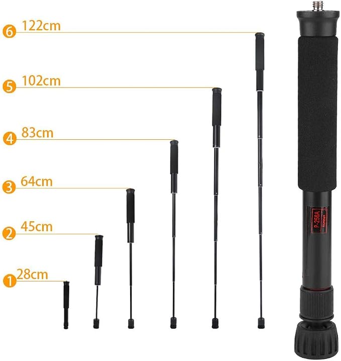 Mini Camera Monopod 48 Inch, Portable Adjustable Height Monopod Selfie Stick