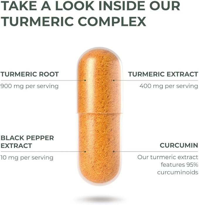 Primal Harvest 2 Pack, Primal Turmeric Complex w/Black Pepper Extract, Joint and Mobility Support Supplement for Women & Men, 120 Capsules