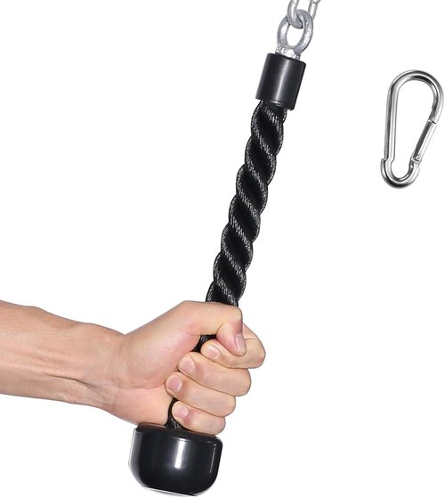 **Skiennix Tricep Rope - Heavy Duty Coated Nylon Fitness Attachment | 27 & 36 Inches, 2 Colors**