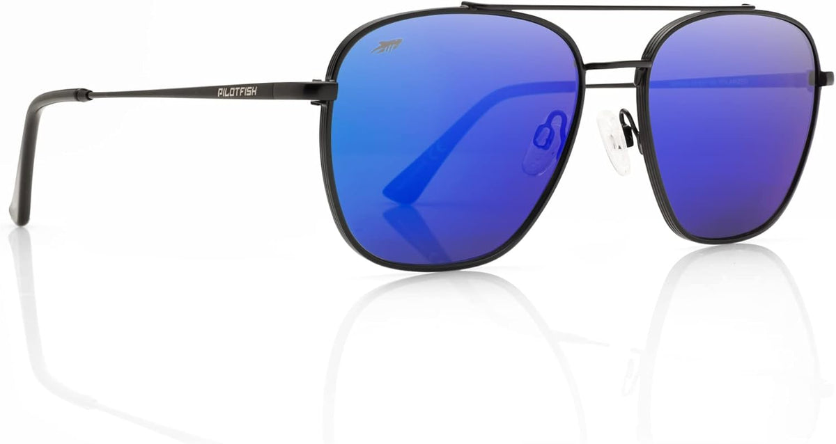 Pilotfish Polarized Aviator Sunglasses - Stainless Steel Frame | UV400 Anti-Reflective Lenses