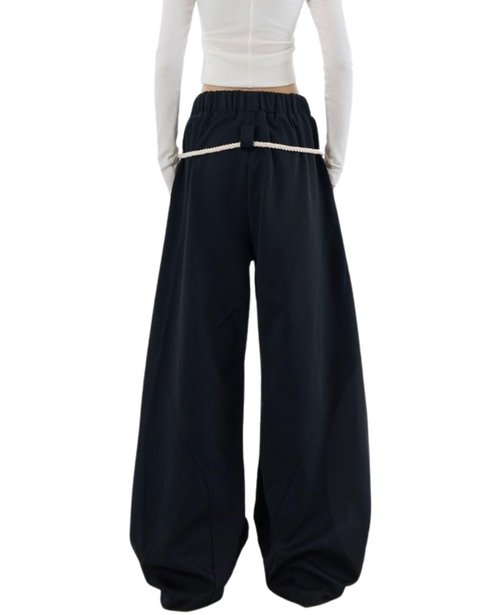 BeRamg Baggy Sweatpants for Women Men High Waist Wide Leg Sweatpants Oversize Barrel Pants Casual Trousers(Black2-XL)