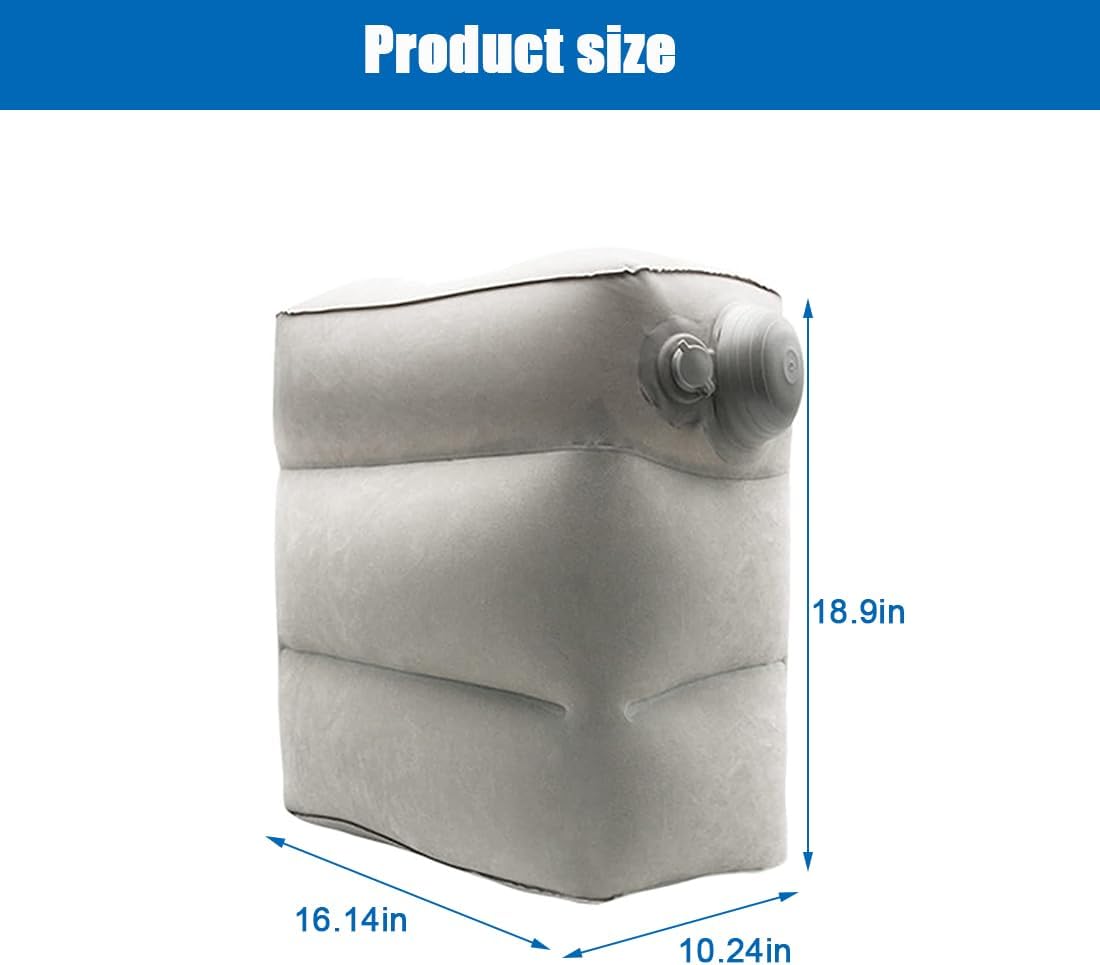 Inflatable Foot Rest for Air Travel,Airplane Travel Foot Rest Adjustable Height,Car/Airplane,Footrest Pillow with Pump for Office,Airplane,Train,Cars,Home