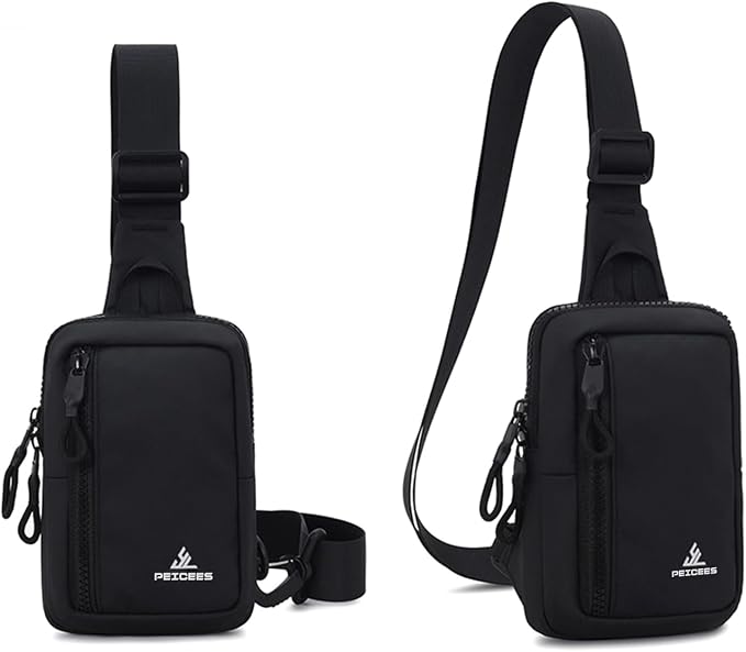 Peicees Small Crossbody Bag for Men Women Mini Sling Bag Travel Running Phone
