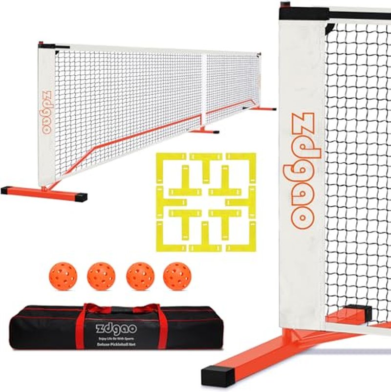 Zdgao Pickleball Net with Court Marking Kit, 4 Pickle Balls, and Carry Bag - Complete Bundle for Easy Setup and Play on Any Surface
