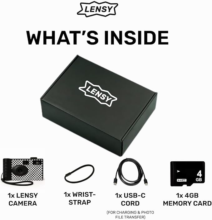 LENSY Screen Free Digital Camera | Four Built in Filters | Rechargeable