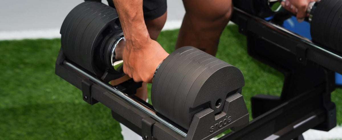 SNODE AD80 Adjustable Dumbbell Set - Drop Proof 80 lbs with Cast Iron Plates & Knurled Handle | Compact Home Gym Equipment