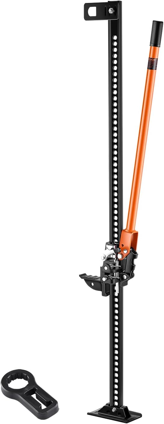VEVOR Farm Jack 60inch, 7000 lbs Capacity Ratcheting Off Road Jeep Jack for Tractor, Truck, SUV, Bumper Lift, Orange