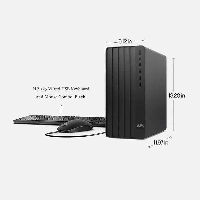 HP Pro Tower Desktop for Business & Home, Intel i5-12500 Processor, 32GB RAM, 1TB SSD, Intel UHD Graphics 770, Wi-Fi 6, Bluetooth 5.3, Windows 11 Home