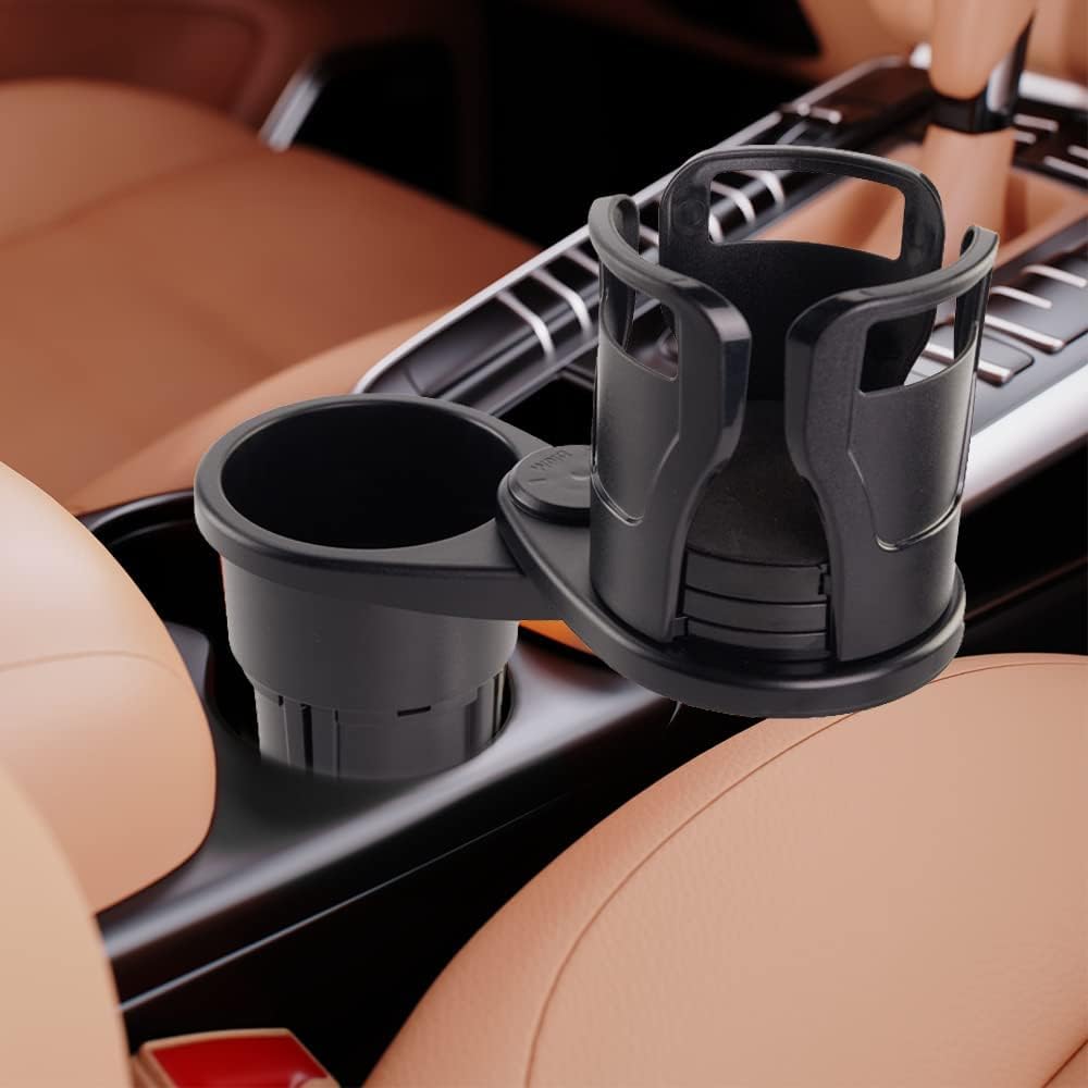 Car Cup Holder Expander for 2024-2025 2026 Toyota Land Cruiser, Cup Holder Adapter with Expandable Arm and Adjustable Base,Matte Black