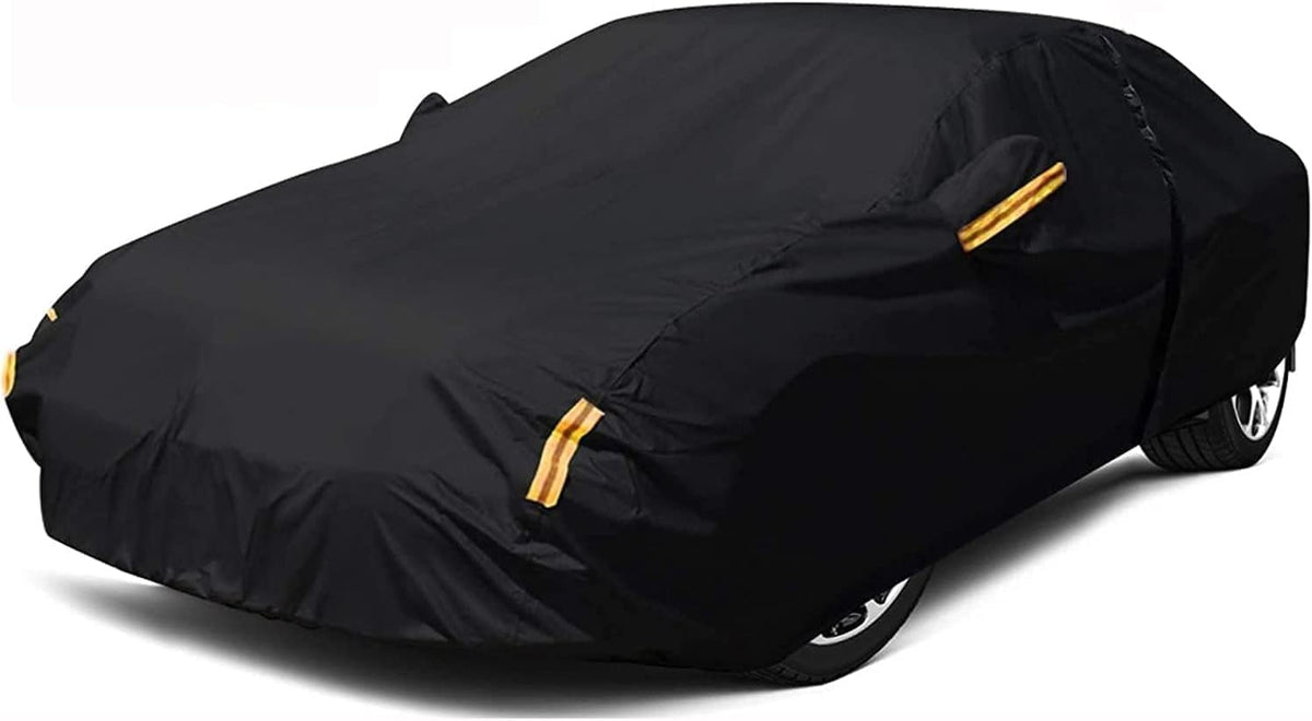NEVERLAND Sedan Car Cover Waterproof Heavy Duty All Weather Protection Snow Anti-UV Windproof Outdoor Full Car Cover Fit for Automobiles BMW/Mercedes-Benz/Honda（for Car Size:183''L x 70''W x 59''H）