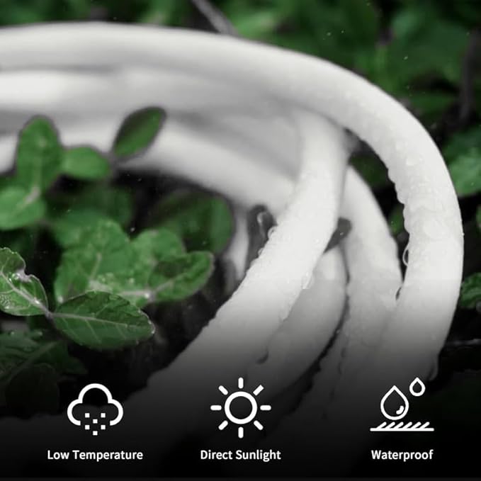YOJOE Indoor Outdoor Extension Cord, 3 Prong 15A Weatherproof Power Cord, 12 Gauge Heavy Duty 12 ft White Extension Cord for Garage, Garden and Home, 12/3 SJTW UL Listed