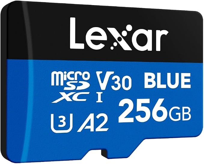 Lexar 256GB Blue Micro SD Card Up to 160MB/s, microSDXC UHS-I Memory Card