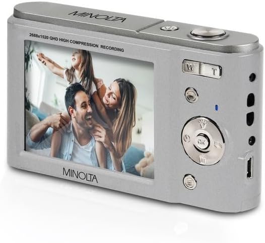 Minolta MND20 44MP Digital Camera – 2.7K Ultra HD Video, 16X Digital Zoom