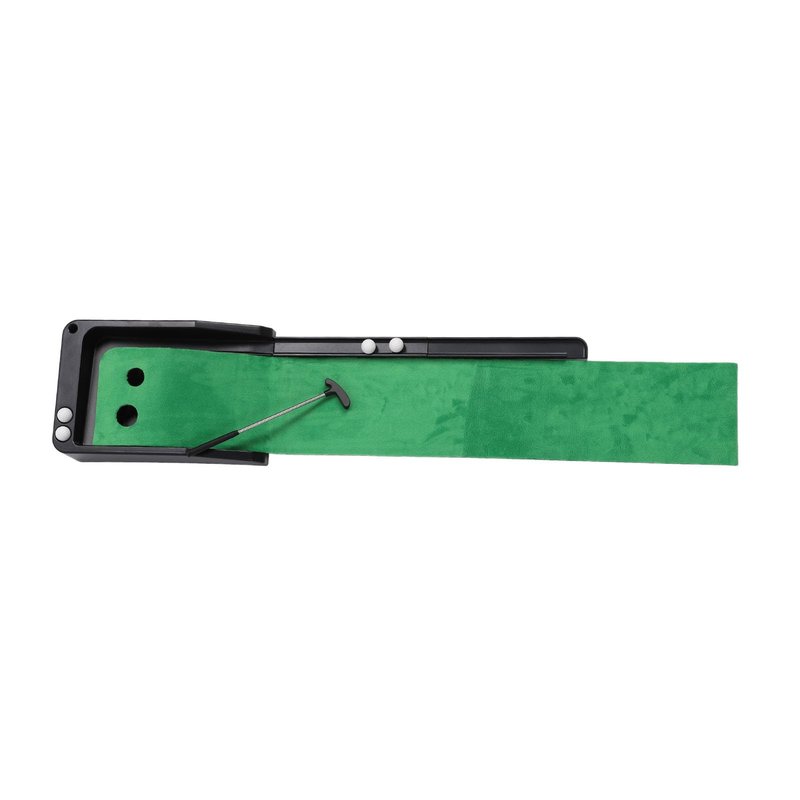 Putting Trainer, Automatic Return Golf Mat with Green Velvet Surface Anti-Slip Rubber Base for Home Office Practice Improve Your Short Game