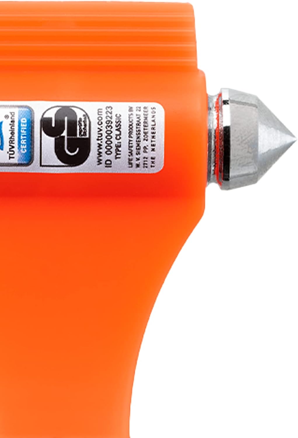Lifehammer Brand Car Safety Hammer, the Original Emergency Escape and Rescue Tool with Seatbelt Cutter, Made in the Netherlands, Orange (2-Pack)