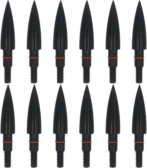 Field Points | Archery Arrowheads with Steel Screw-In Tips - 100/125/150/200/300 Grains (12 Pack)