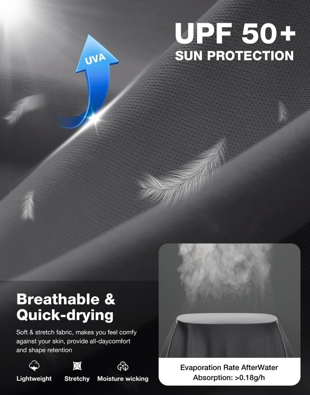 Skiennix Men's Sun Protection Long Sleeve Shirt - UPF 50+ for Ultimate UV Defense