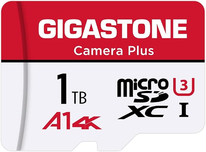 GIGASTONE 1TB Micro SD Card, Camera Plus, Action Camera, A1 Run App